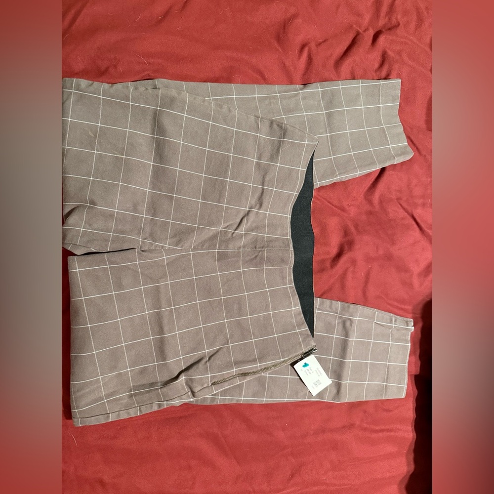 a new day Taupe Checkered Trousers